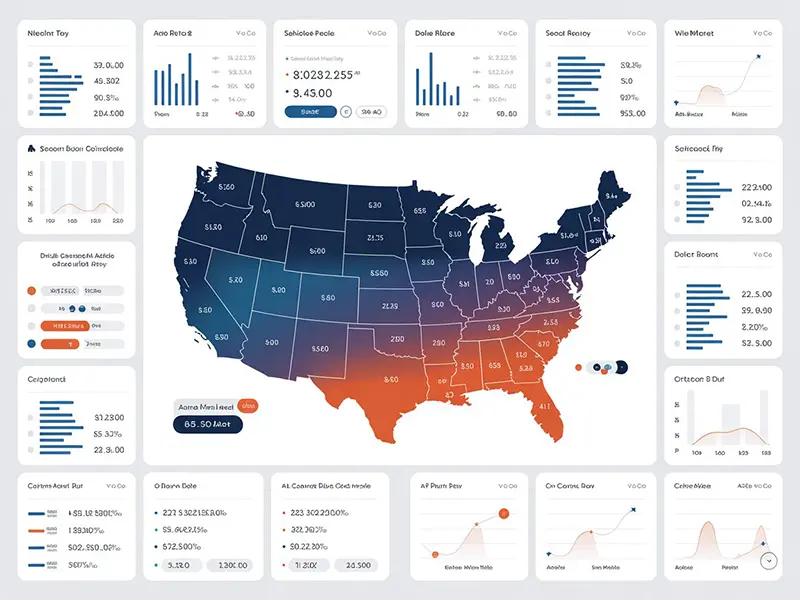 展示亚马逊邮区采集不同邮区亚马逊搜索结果差异的数据分析界面